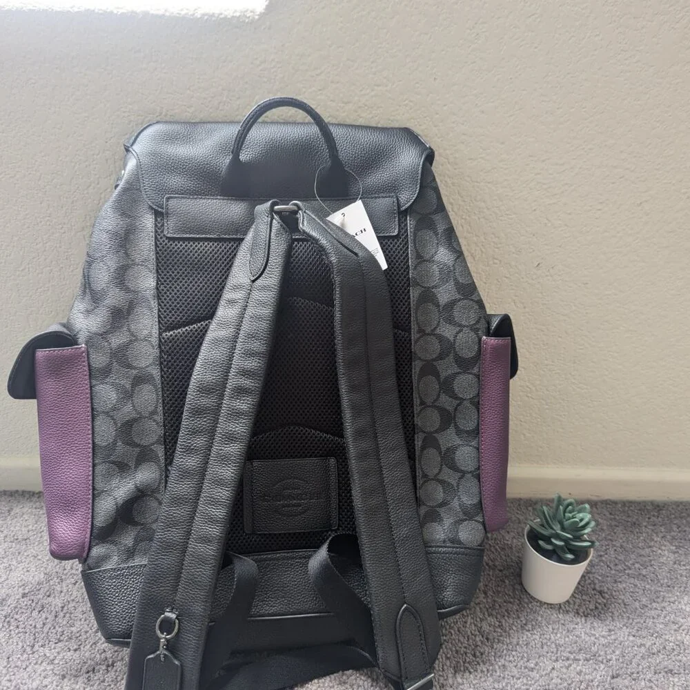 Hudson Backpack In Colorblock Signature Canvas - Picture 7 of 9
